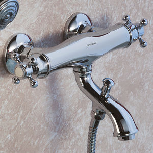 miscelatore doppio comando per vasca / da parete / in metallo cromato / termostatico