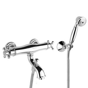 miscelatore doppio comando per vasca / da parete / in metallo cromato / termostatico
