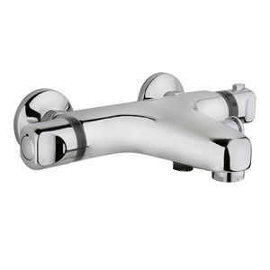 miscelatore doppio comando per vasca / da parete / in metallo cromato / termostatico