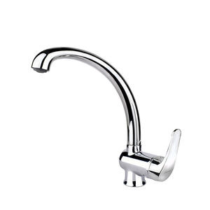 miscelatore in metallo cromato / da cucina / 1 foro / a becco orientabile
