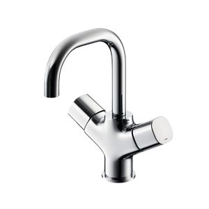 miscelatore doppio comando per lavabo / da bancone / in metallo cromato / da bagno