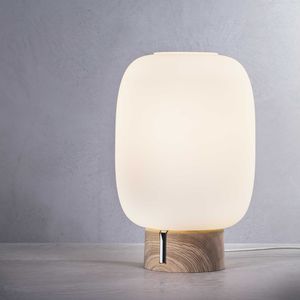 lampada da tavolo / moderna / in vetro soffiato / in frassino