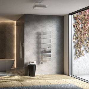 scaldasalviette ad acqua calda / in acciaio inox / cromato / moderno
