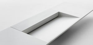 lavabo da appoggio / rettangolare / in ceramica / in Cristalplant®