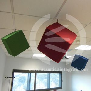 baffle acustico in tessuto / sospeso / cubico / decorativo
