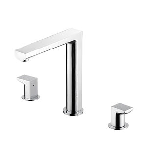 miscelatore doppio comando da appoggio / in ottone cromato / in acciaio inossidabile / da cucina