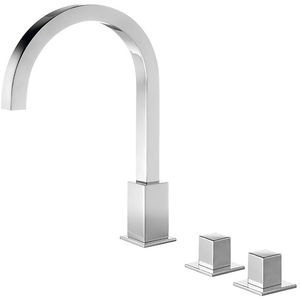 miscelatore doppio comando per lavabo / da appoggio / in metallo cromato / da bagno