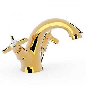 miscelatore doppio comando per lavabo / da appoggio / in metallo / da bagno