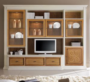 parete attrezzata TV classico / in legno / in legno laccato