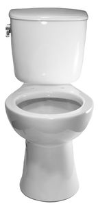 WC da appoggio / in ceramica / con maniglia a leva / per bagno pubblico
