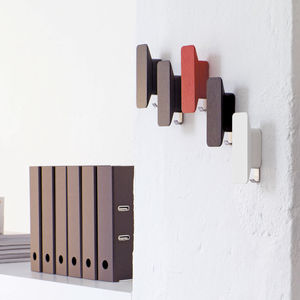 appendiabiti da parete moderno / in legno / in acciaio inossidabile spazzolato