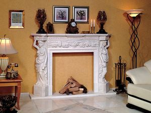 cornice per camino classica / in marmo