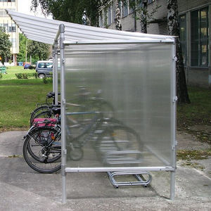 pensilina per biciclette con copertura in policarbonato