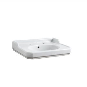 lavabo sospeso / rettangolare / in ceramica / moderno