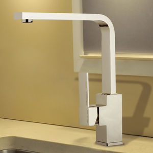 miscelatore in ottone cromato / da cucina / 1 foro / a becco orientabile
