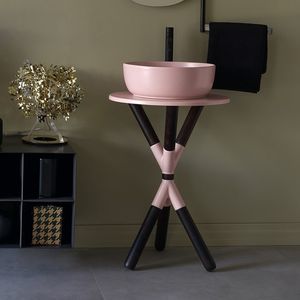 supporto per lavabo in legno