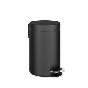 MUXHEL 2 Pattumiere Da Bagno Nero Con Coperchio A Pressione - 12,5L, Plastica Sottile Per WC, Cucina, Ufficio