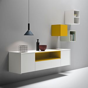 credenza a muro / moderna / in legno laccato / bianca