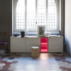 credenza moderna / in legno laccato / bianca