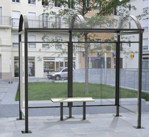 pensilina per fermata d'autobus in vetro