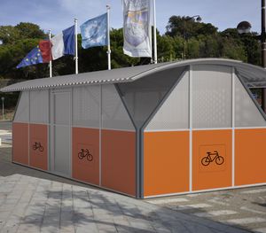 pensilina per biciclette sicura