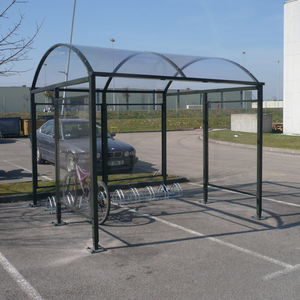 pensilina per biciclette con copertura in policarbonato