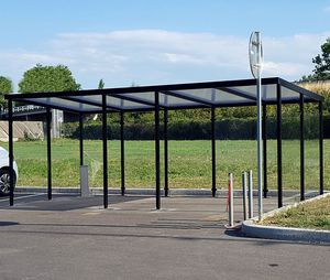 pensilina per fermata d'autobus in legno 1