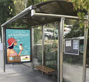 pensilina per fermata d'autobus in acciaio