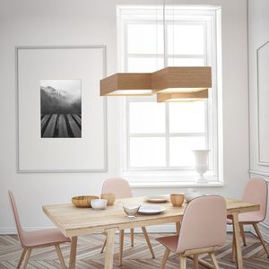 lampada a sospensione / moderna / in metallo / in legno compensato