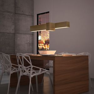 lampada a sospensione / moderna / in metallo / in legno compensato