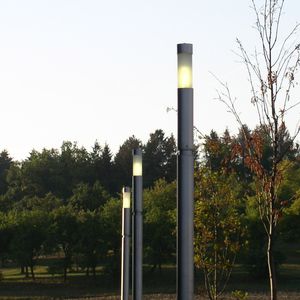 colonna luminosa moderna / in policarbonato / in acciaio inox / LED