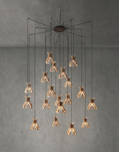 lampada a sospensione / moderna / in alluminio / in legno