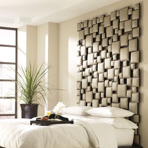 testiera per letto matrimoniale / design originale / in tessuto / su misura