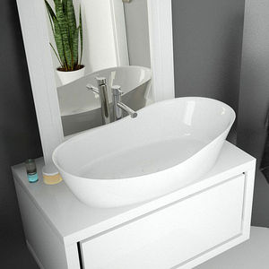 lavabo da appoggio / ovale / in ceramica / moderno