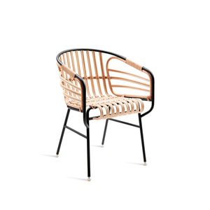 sedia moderna / con braccioli / in rattan / in vimini