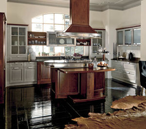 cucina classica / in noce / in granito / con isola