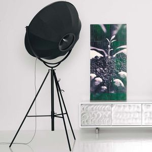 lampada da terra / design originale / in acciaio / in tessuto
