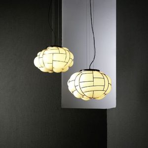 lampada a sospensione / design originale / in metallo / in vetro soffiato
