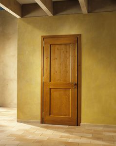 porta da interno / a ventola / in legno massiccio / filomuro