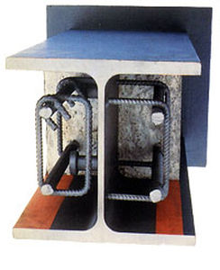 trave mista / in acciaio / in calcestruzzo prefabbricato / rettangolare