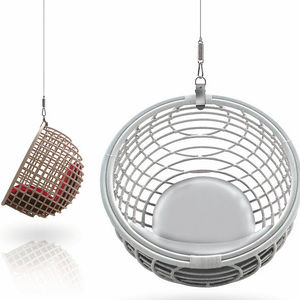 sedia sospesa moderno / in rattan / in legno con vernice di protezione / contract