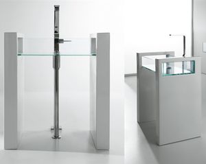 lavabo da terra / rettangolare / in vetro / moderno