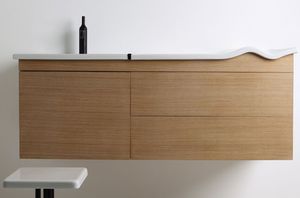 mobile lavabo sospeso / in legno / moderno