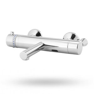 rubinetto per lavabo / da parete / in metallo / elettronico