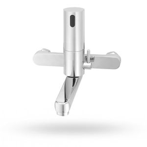 rubinetto per lavabo / da parete / in metallo / elettronico