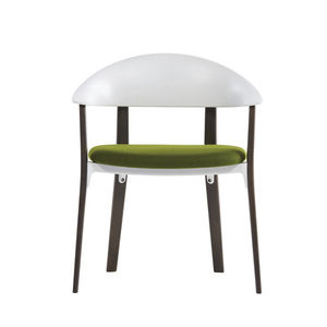 sedia moderna / imbottita / con braccioli / legno