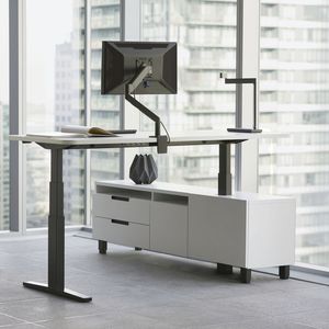 scrivania in metallo / moderna / contract / con vano contenitore
