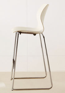 sedia alta moderna / impilabile / in cromo / contract