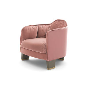 poltrona moderna / in tessuto / in pelle / rosa