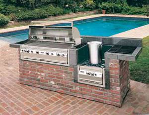 barbecue a gas / fisso / in acciaio inossidabile / professionale